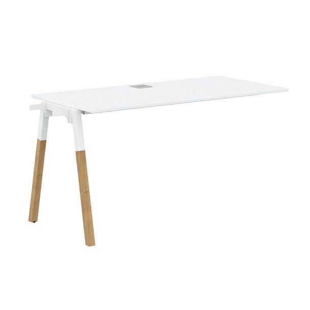 Стол приставной FIST 1367 Белый Премиум/Белый-Бук 1380х670х733 FORTA - Вид 1