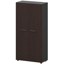 Шкаф высокий закрытый СМШ48F Дуб венге/Графит 792x380x1595 Кортез - Фото предпросмотра
