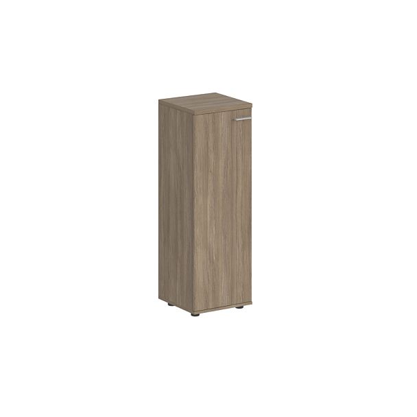 Шкаф средний 400х400х1200, 1 дв., з.ст HDF, левый / корпус: дуб темный; фасад: дуб темный Сигма / Sigma - Вид 1