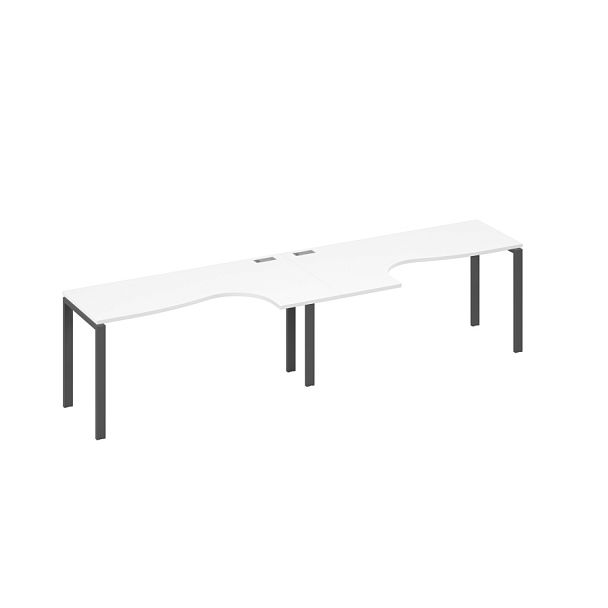 Рабочая станция столы Классика каркас UNO (2х160) A4 А4 Б1 035-2 БП белый премиум / металлокаркас антрацит - Вид 1