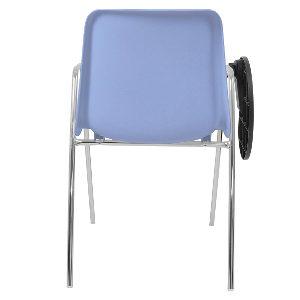Стул Vicenza (4 ножки с подлокотниками + столик TLT), каркас хром, голубой, РП+ИК - Вид 3