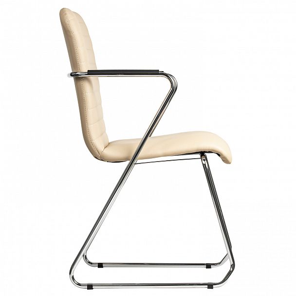 Кресло для приемных и переговорных BRABIX "Visit CF-101", хром, экокожа, бежевое, 532560 - Вид 6