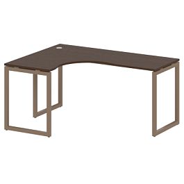 Metal System Quattro Стол криволинейный левый на О-образном м/к 40БО.СА-4 (L) Венге/Мокко металл 1600*1200*750 - Фото предпросмотра