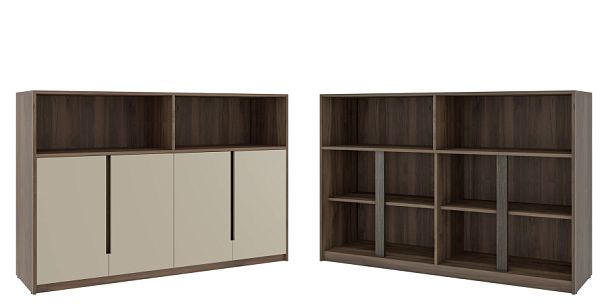 Шкаф средний с нишей Artwood 176,2x45x114,2 орех дижон - Вид 1