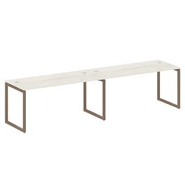 Metal System Quattro Р. ст. на 2 раб. места на О-образном м/к 40БО.СМ-2.4 Дуб наварра/Мокко металл 3200*720*750 - Фото предпросмотра
