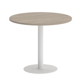 Home Office Стол круглый VR.SP-5-90.1 Дуб аттик/Белый металл 900*900*753 - Фото предпросмотра