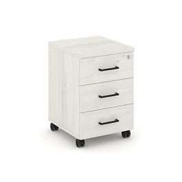 Стайл Проджект Тумба мобильная 3 ящ. Стандартные колеса SN.TM-002 Дуб Наварра/Черный Ручки 416*460*6 - Фото предпросмотра