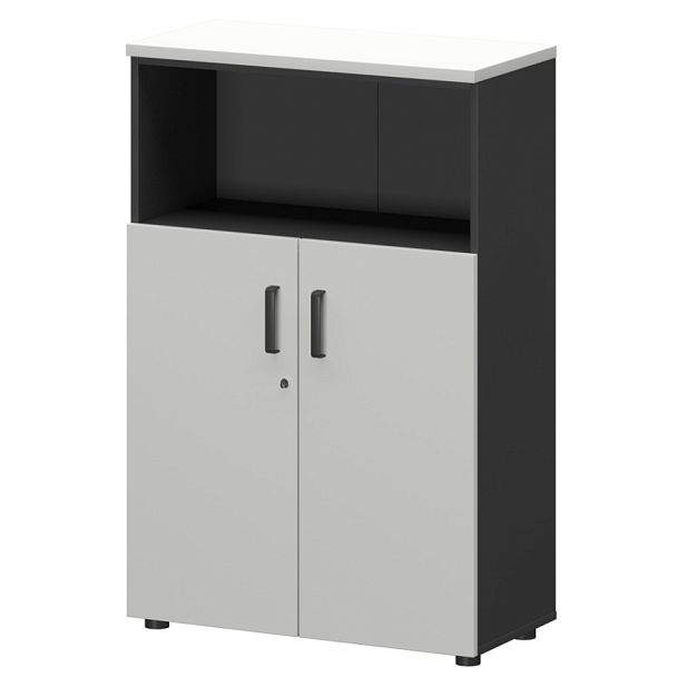 Шкаф СМШ-38Д2 Тип2 Графит/Белый 792x380x1215 Смарт - Вид 1