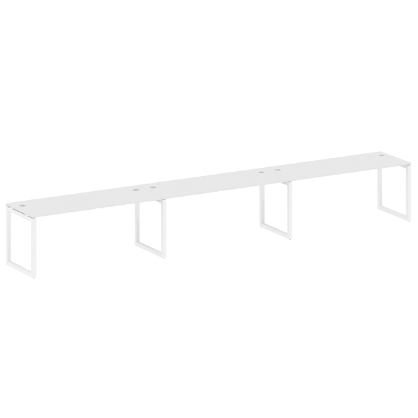 Metal System Quattro Р. ст. на 3 раб. места на О-образном м/к 50БО.СМ-3.5 Белый/Белый металл 5400*720*750 - Вид 1