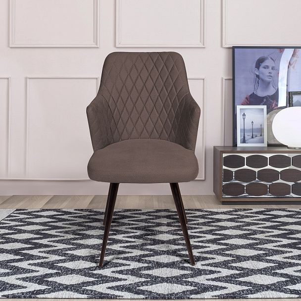 Стул поворотный на 90 градусов, функция возврата, антишум Hunt ромб, бархат антрацит 14 / чёрный конус - Вид 6