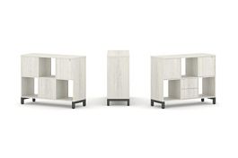 Стайл Проджект Набор стеллажа 1 сторон., 2 яр. SN.NS-231 Дуб Наварра/Металл Антрацит 1121*400*881 - Фото предпросмотра