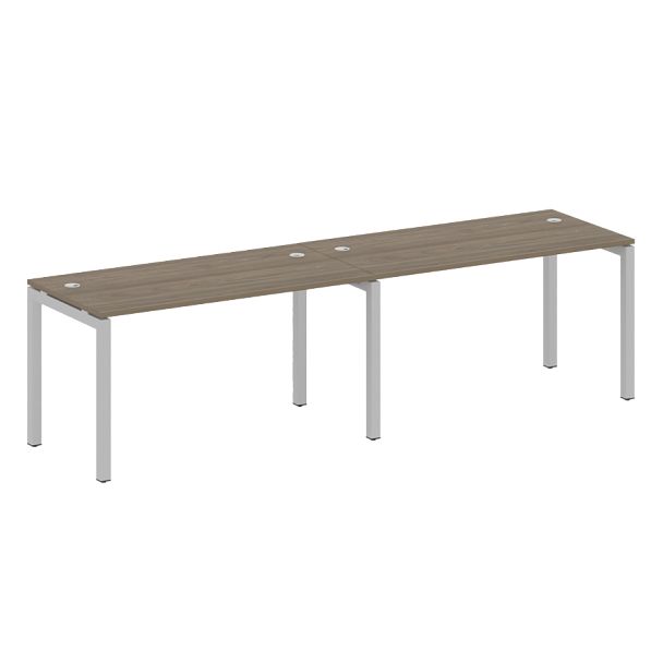 Metal System Quattro Р. ст. на 2 раб. места на П-образном м/к 50БП.СМ-2.3 Вяз/Серый металл 2800*720*750 - Вид 1