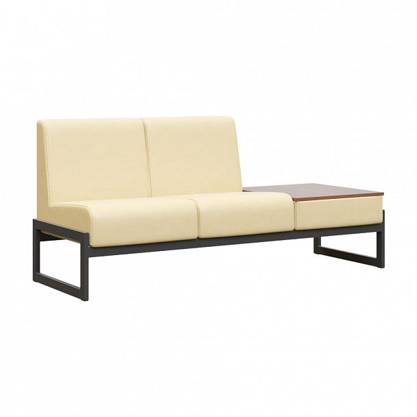 Диван двухместный со столиком универсальный "MODULE" MD.D2-ST2 Черный+бежевый - Вид 2