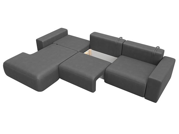 Диван угловой Лига-036 НПБ Классик Лонг левый угол Искусственная замша серый - Вид 8