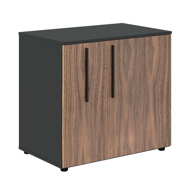 Тумба под фригобар VRGR 8655 Американский орех/Яшма черный 860х550х800 VELION VENEER - Вид 1