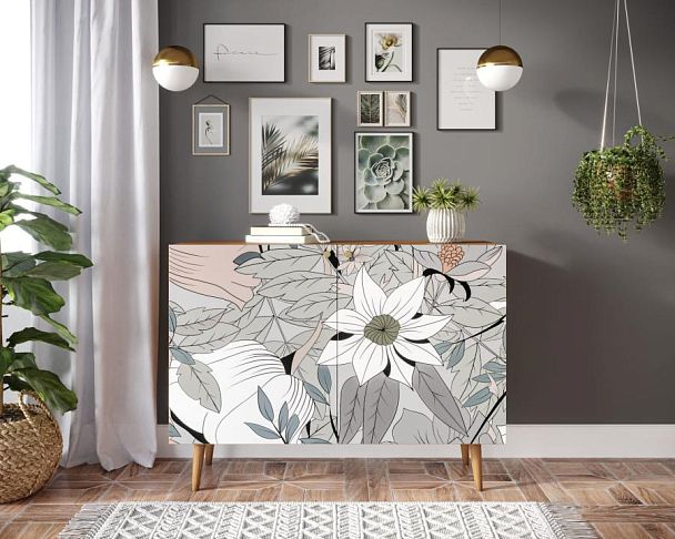Комод с принтом 50 Berber две дверки арт BB04/Print_50 - Вид 4