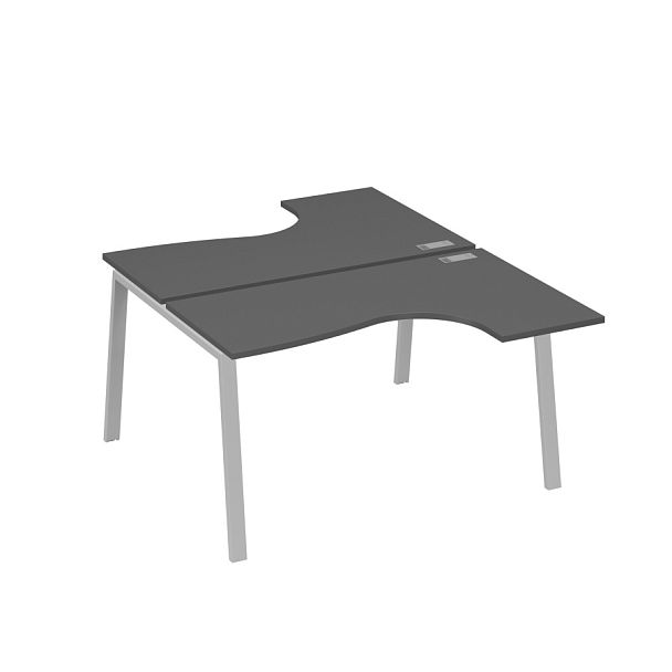 Рабочая станция TRE (2х140) столы Классика эргономичные A4 А4 Б3 181  БП антрацит премиум / металлокаркас серый - Вид 1