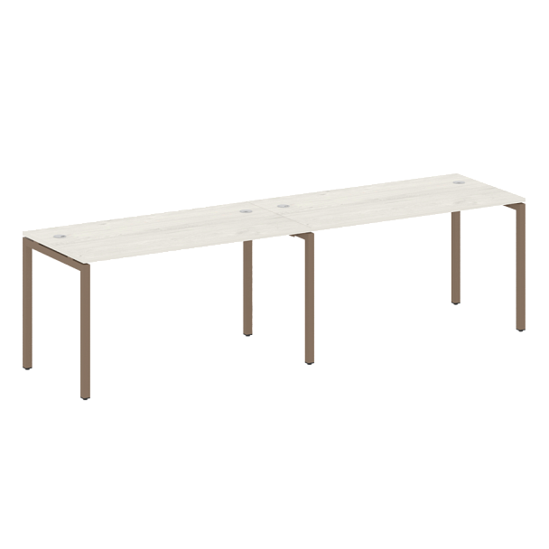 Metal System Quattro Р. ст. на 2 раб. места на П-образном м/к 40БП.СМ-2.3 Дуб наварра/Мокко металл 2800*720*750 - Вид 1