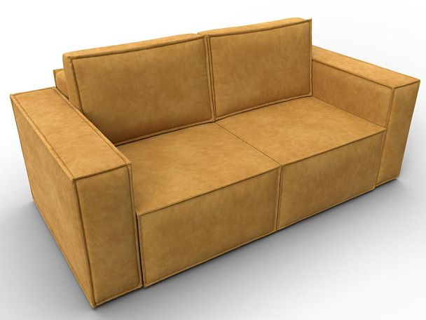 Диван прямой Куба мини Велюр желтый - Вид 6