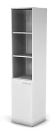 RAC058 ACCORD Шкаф узкий, полуоткрытый левый 451х448х1982 Белый премиум - Фото предпросмотра