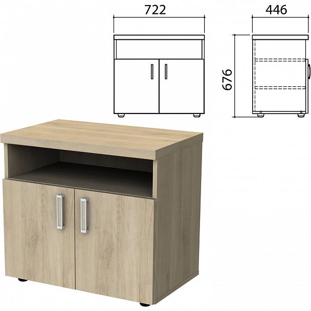 Тумба для оргтехники "Приоритет", 722х446х676 мм, 2 двери, полка, кронберг, К-928, К-928 кронберг - Вид 2
