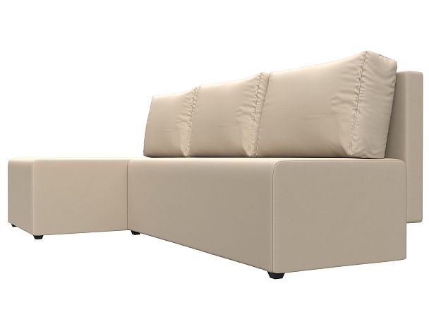 Угловой диван Поло левый (полностью экокожа бежевая) - Вид 3