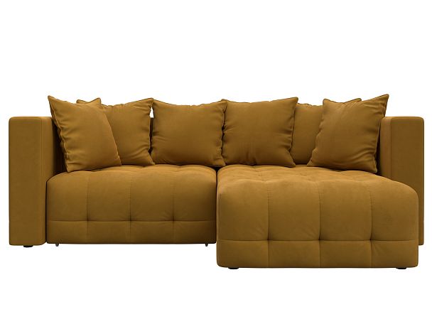 Диван угловой Лига-052 НПБ угол универсальный Велюр желтый - Вид 2