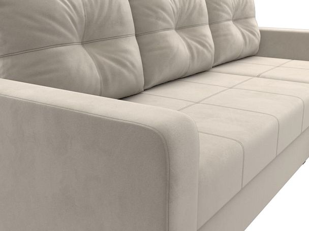 Диван угловой Ливерпуль Лайт правый угол Микровельвет бежевый - Вид 4