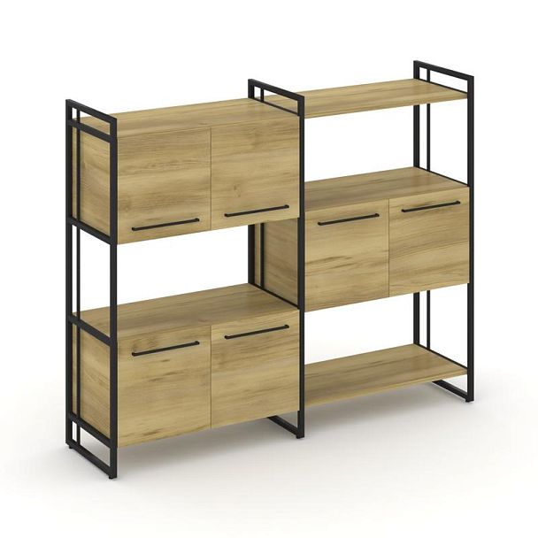 Rift Шкаф комбинированый RF.NS-004 Дуб Винченцо/Металл Черный 1576*396*1286 - Вид 1