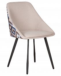 Стул обеденный DOBRIN MARKUS (ЭМАЛЬ ЧЕРНЫЙ МУАР ткань Candy Silver+Escada Ocean) - Фото предпросмотра