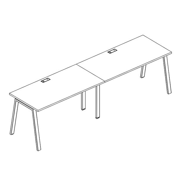 Рабочая станция 2х140 опоры TRE A4 А4 Б3 014-2 БП венге / металлокаркас серый - Вид 3