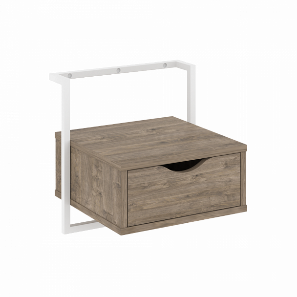 Тумба навесная "Loft" (крепление к стене) VR.L-SY1 Тиквуд Темный/Белый - Вид 1