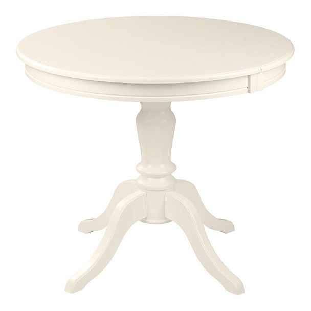 Обеденная группа стол Элат D90(130)х90х76 Слоновая кость и 2 стула Арктос Слоновая кость/Кремовая рогожка - Вид 2