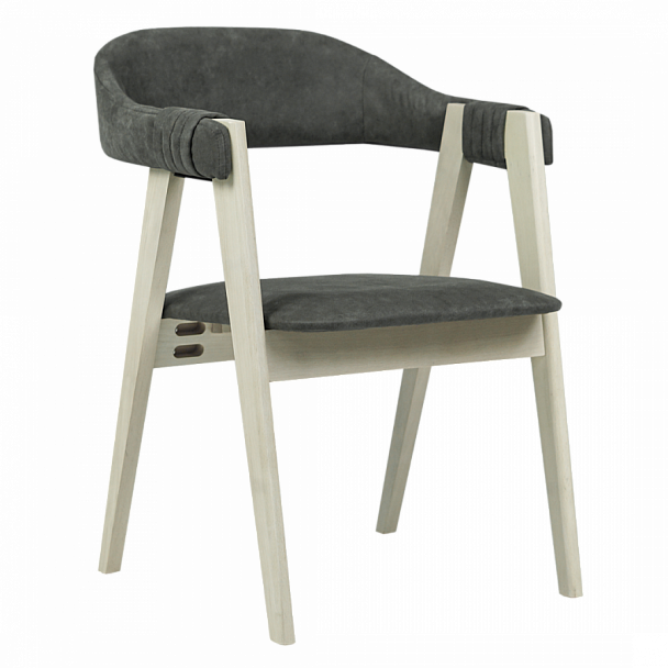 Стул Dolche, велюр серый Shangreen grey, органика белая - Вид 1