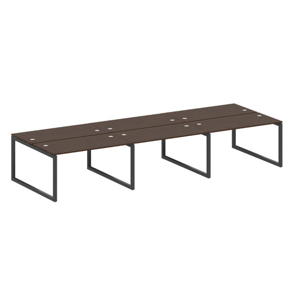 Metal System Quattro Р. ст. на 6 раб. места на О-образном м/к 50БО.СМ-6.3 Венге/Антрацит металл 4200*1475*750 - Вид 1