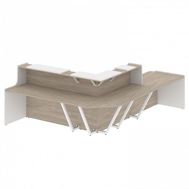 Ресепшн Г-образный "Onix" O.R-K-34 дуб аттик/белый - Вид 1