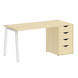 Home Office Стол письменный VR.SP-3-158.4.A Клён/Белый металл 1580*720*750 - Фото предпросмотра