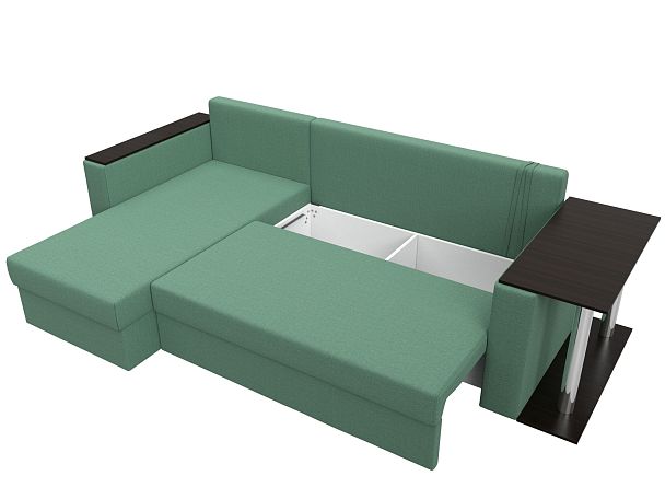 Диван угловой Атланта Лайт левый угол Рогожка зеленый - Вид 7