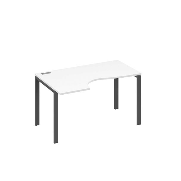 Стол эргономичный левый "Классика" на металлокаркасе UNO A4 А4 Б1 043 БП белый премиум / металлокаркас антрацит - Вид 1