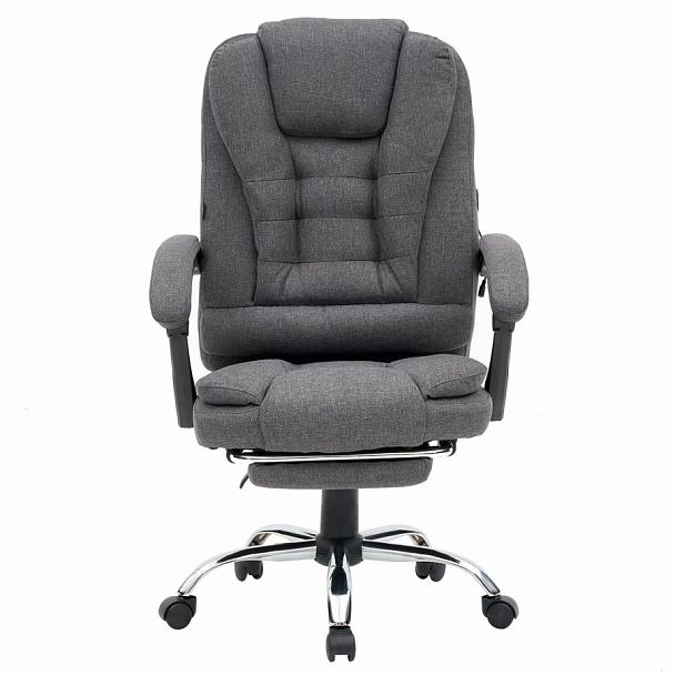 Кресло офисное CROMEX "Chill MS-005", с функцией вибромассажа, подножка, ткань, серое, 532959 - Вид 5