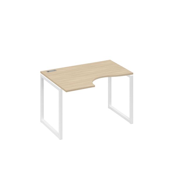 Стол эргономичный левый "Классика" на металлокаркасе QUATTRO A4 А4 Б4 041 БП дуб скандинавский / металлокаркас белый - Вид 1