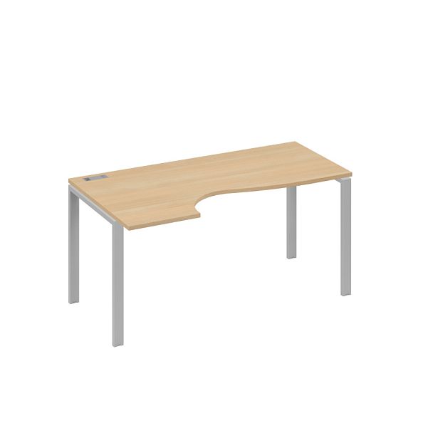 Стол эргономичный левый "Классика" на металлокаркасе UNO A4 А4 Б1 045 БП натуральный дуб / металлокаркас серый - Вид 1