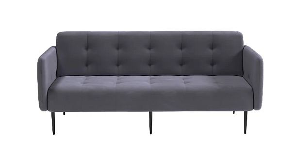 Monaco диван-кровать прямой с подлокотниками, трехместный, бархат серый 27 - Вид 1