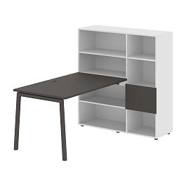 Стол-стеллаж ELRST 1213 Мокко/Мокко/Белый 1790х1250х1355 EDIS - Фото предпросмотра