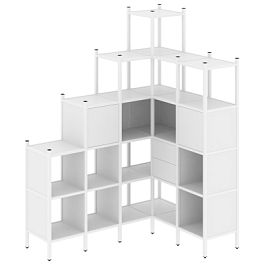 Loft Угловой внутренний стеллаж наборный VR.L-44 Белый бриллиант/Белый металл 1694*1278*2280 - Фото предпросмотра