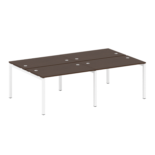 Metal System Quattro Р. ст. на 4 раб. места на П-образном м/к 50БП.СМ-4.2 Венге/Белый металл 2400*1475*750 - Вид 1