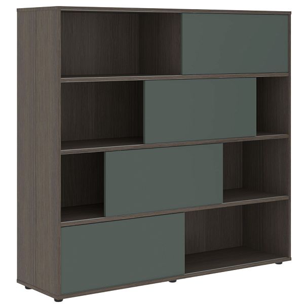 Шкаф с дверьми купе VMCS 1615 Нефрит/Дуб Сильвер 1600х450х1517 VELION - Вид 1