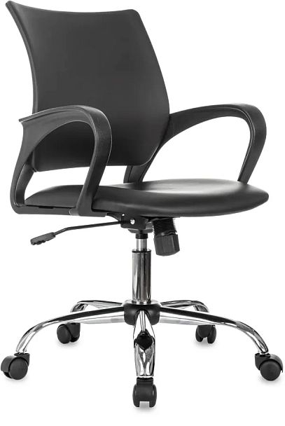 Кресло Бюрократ CH-695NSL черный экокожа крестов. металл хром - Вид 1