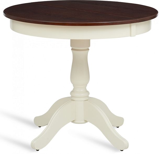 Стол деревянный раздвижной Вэлт D90(120)х90х76 Античный орех/Cлоновая кость - Вид 1