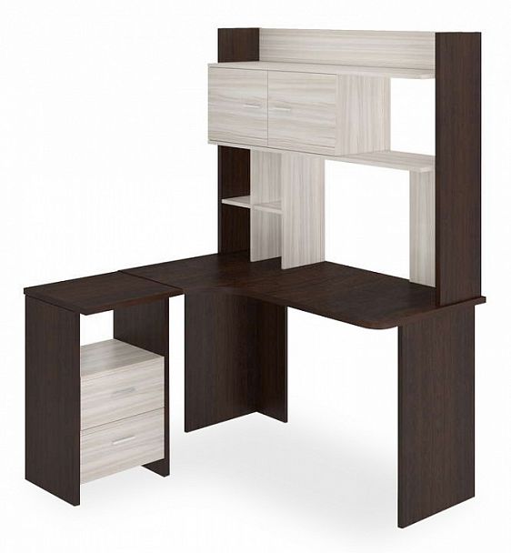 Стол компьютерный Домино Lite СКЛ-Угл130+НКЛХ-130 ВК ЛЕВ Венге/Карамель левый - Вид 1